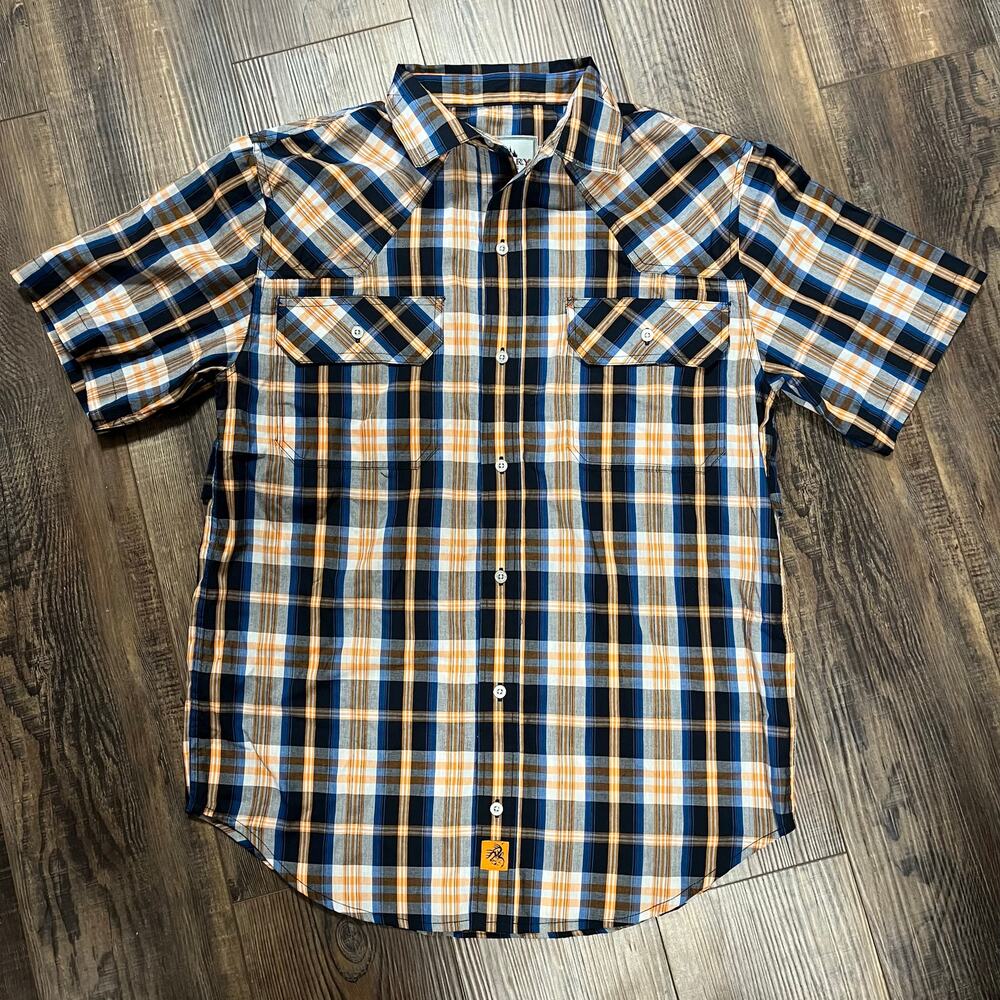 Legendary Whitetails Men’s Lightweight Button Down Plaid Short Sleeve Shirt M